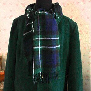 Cashmaire Navy & Green Scarf, Made in Italy